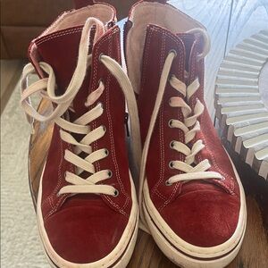 Gabor Red Sneakers with White Laces